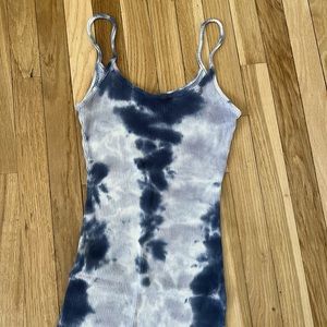 Midi Tie Dye Bodycon Ribbed Dress